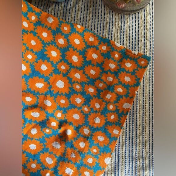 STAUD Atlas Top Sleeveless Orange Blue Daisy Linen Cotton Blend Shirt Sz 0 NWT - Picture 10 of 17